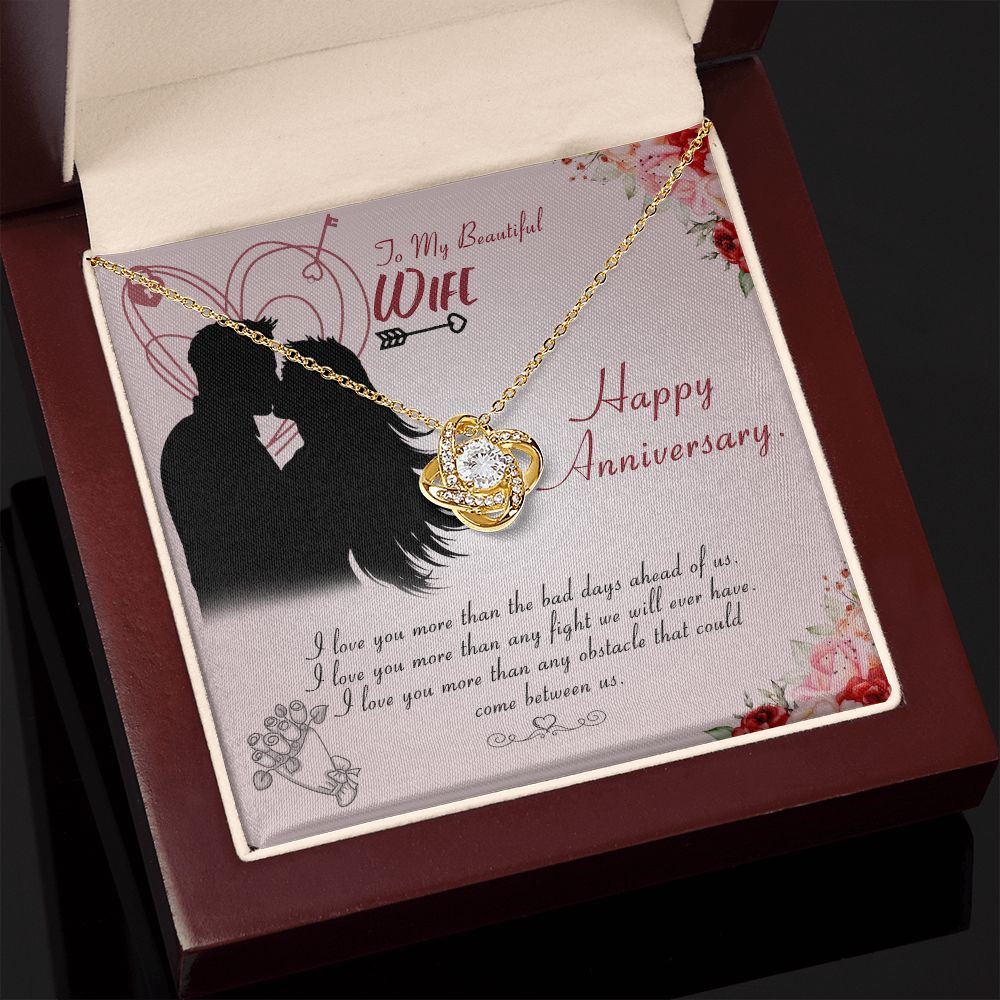 To My Beautiful Wife Happy Anniversary Love Knot Necklace - KDadorn