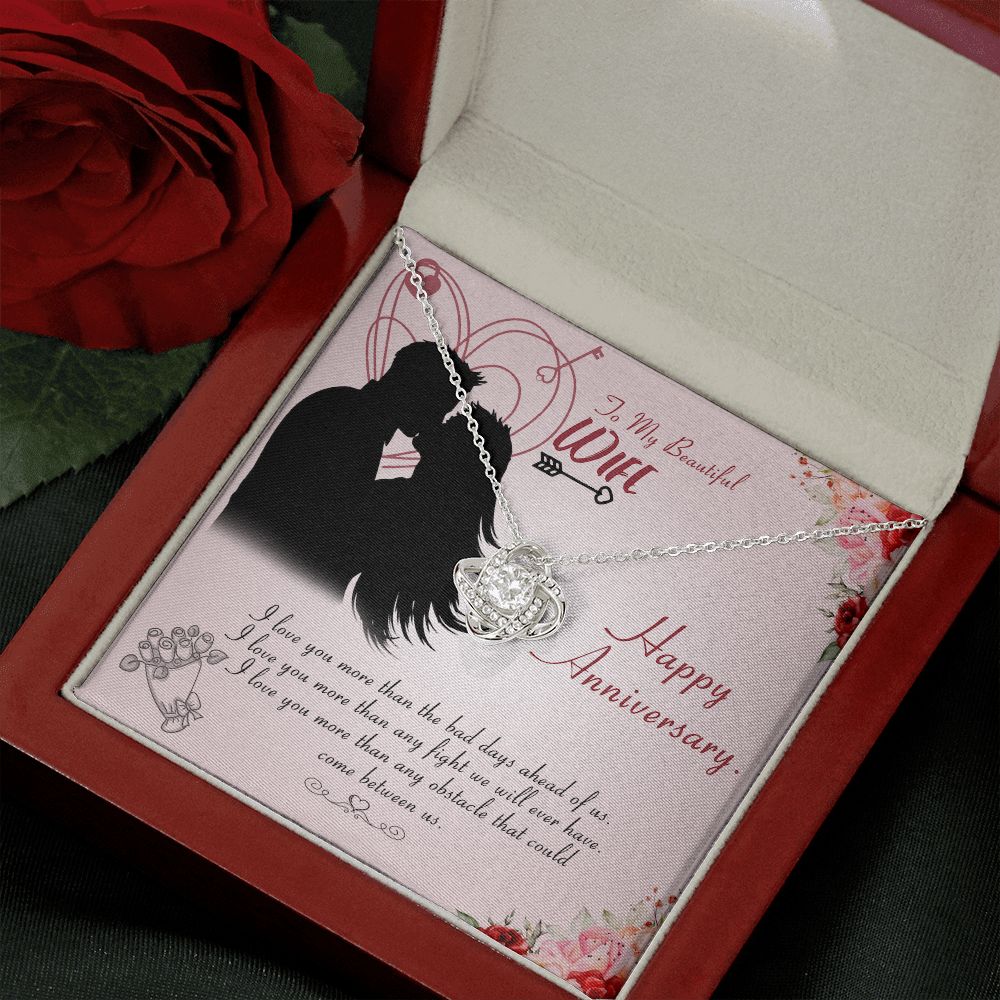 To My Beautiful Wife Happy Anniversary Love Knot Necklace - KDadorn