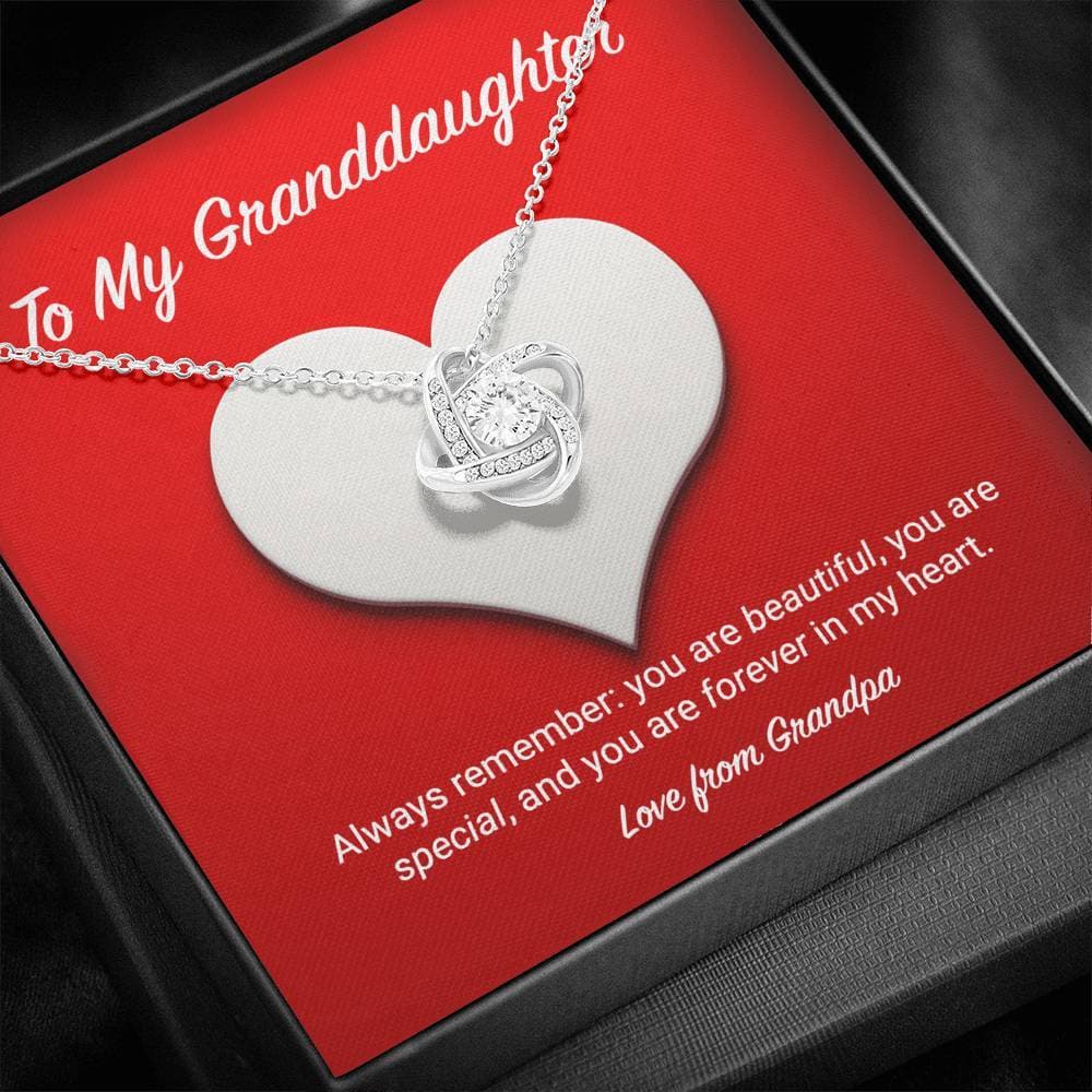 To My Granddaughter from Grandpa Love Knot Necklace - KDadorn