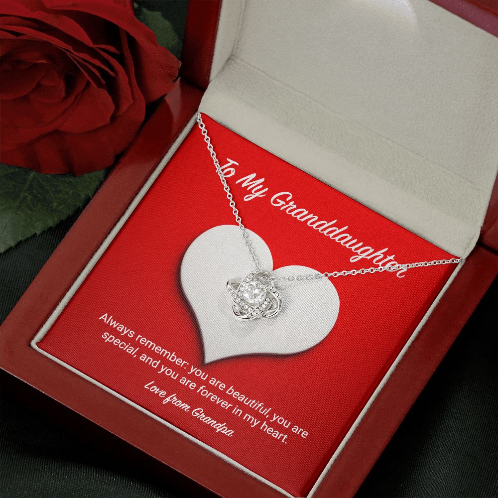 To My Granddaughter from Grandpa Love Knot Necklace - KDadorn