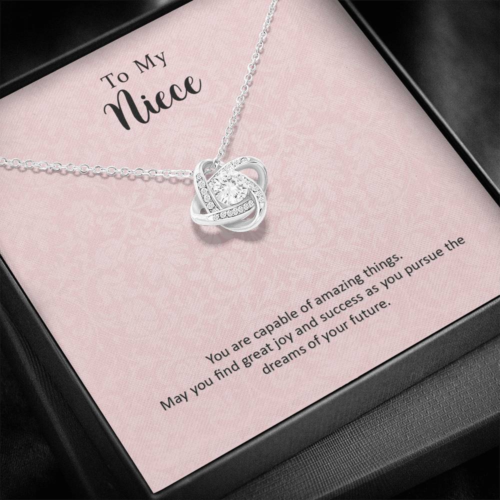 To My Niece Joy and Success Love Knot Necklace - KDadorn