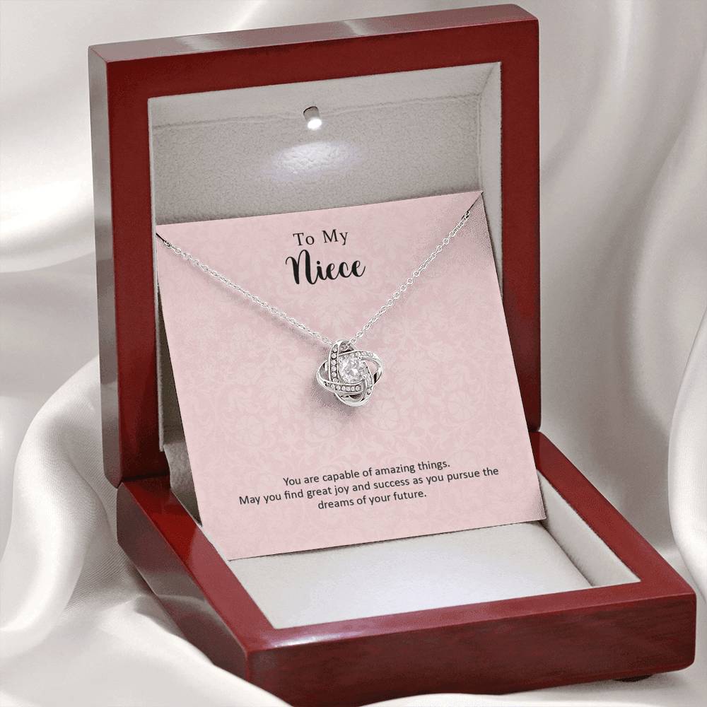 To My Niece Joy and Success Love Knot Necklace - KDadorn