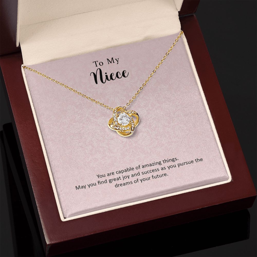 To My Niece Joy and Success Love Knot Necklace - KDadorn