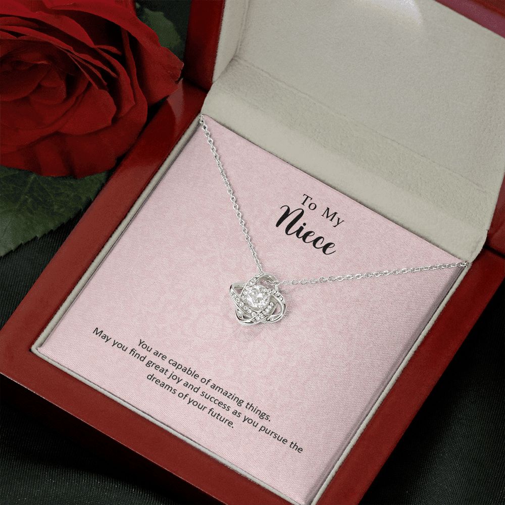 To My Niece Joy and Success Love Knot Necklace - KDadorn