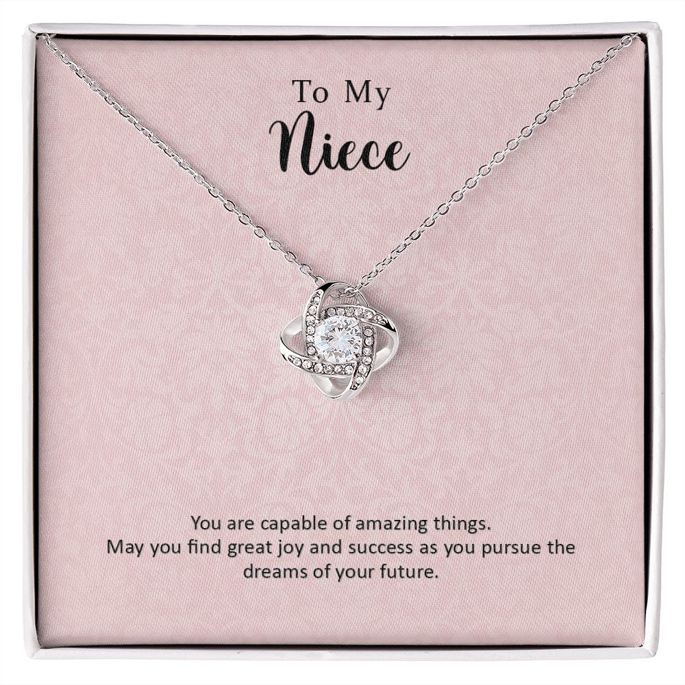 To My Niece Joy and Success Love Knot Necklace - KDadorn