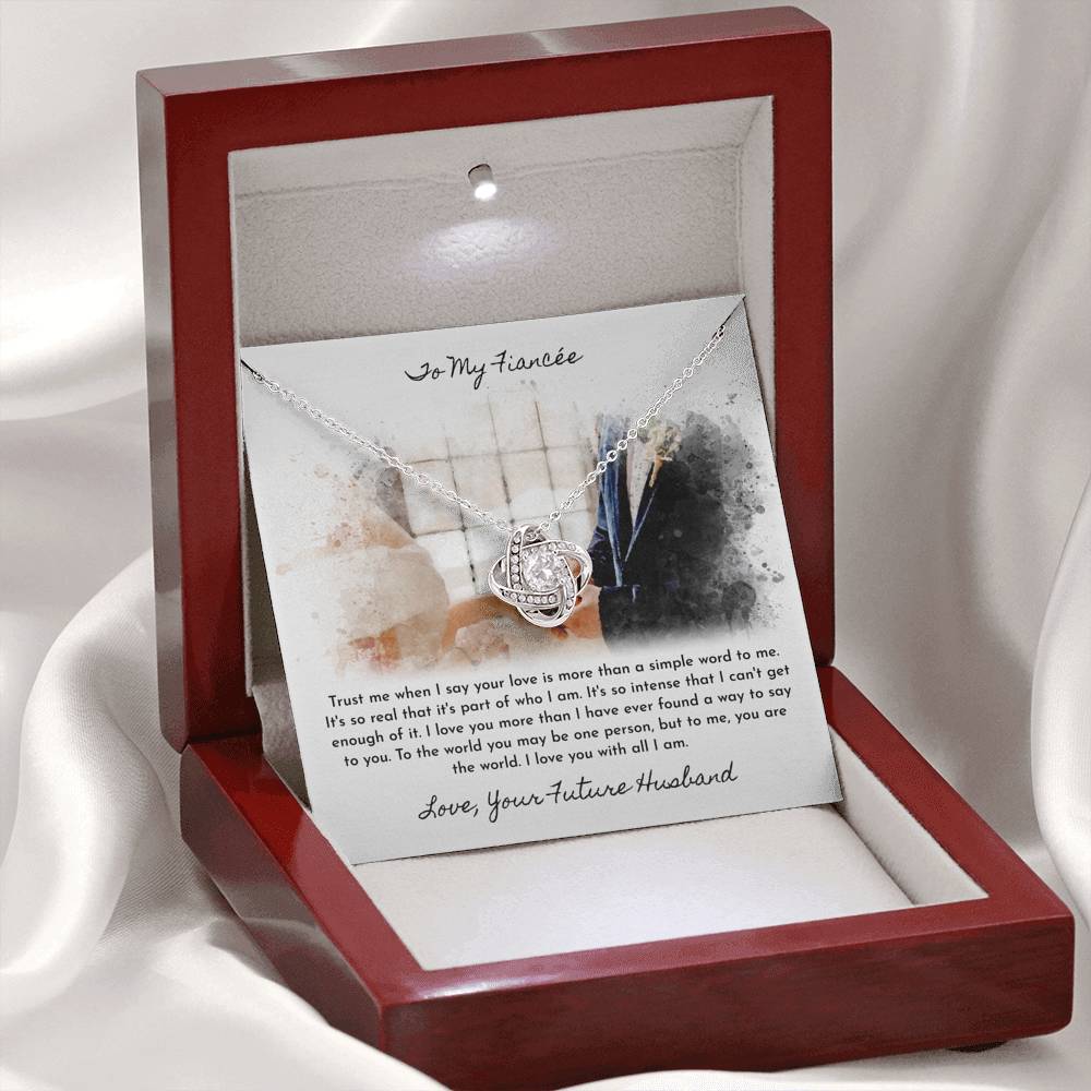 To My Fiancee Love Your Future Husband Love Knot Necklace - KDadorn