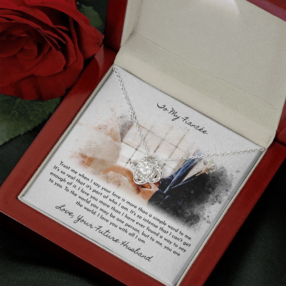 To My Fiancee Love Your Future Husband Love Knot Necklace - KDadorn