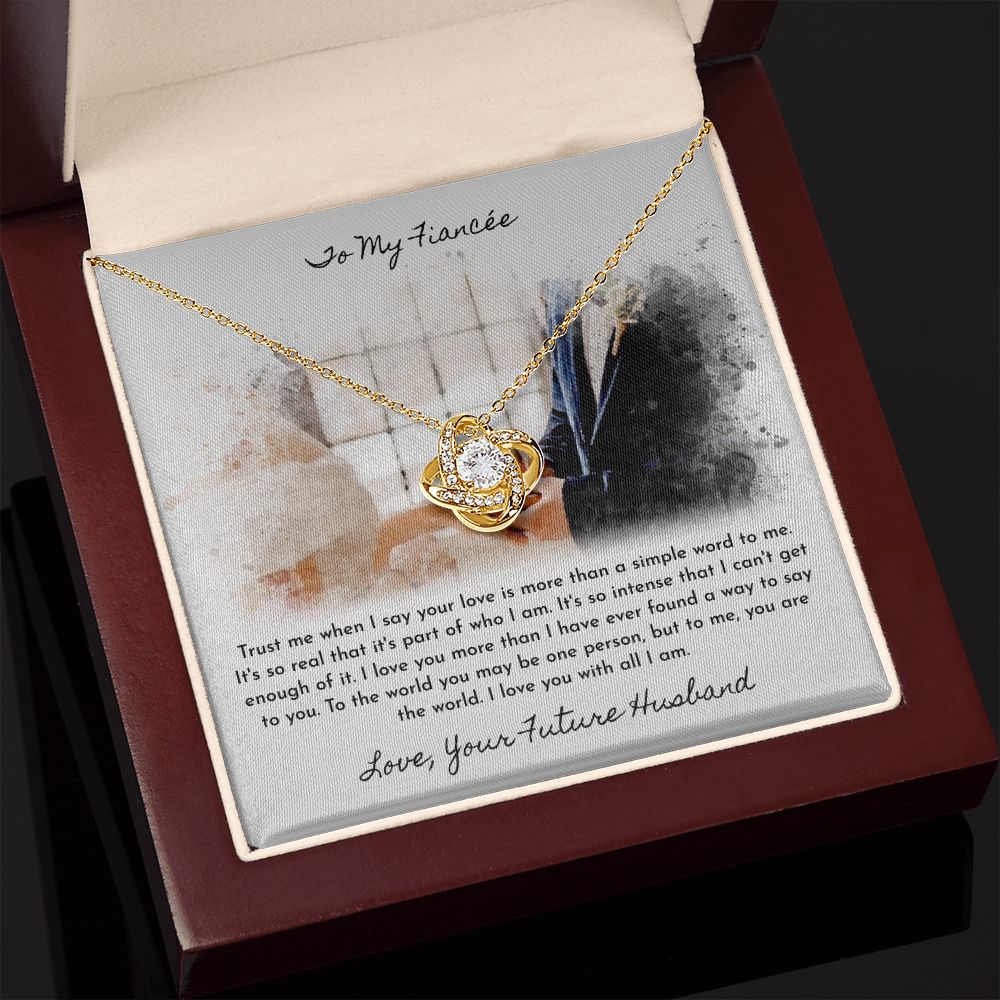 To My Fiancee Love Your Future Husband Love Knot Necklace - KDadorn