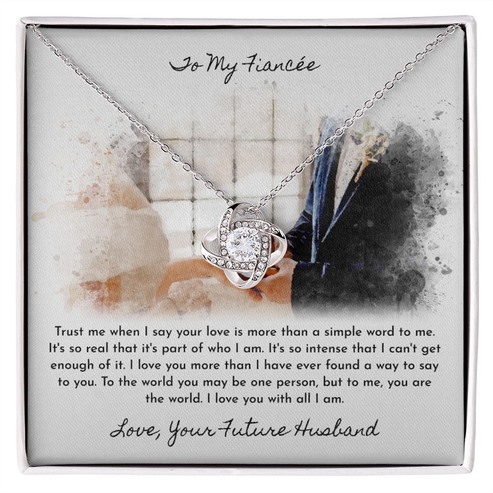 To My Fiancee Love Your Future Husband Love Knot Necklace - KDadorn
