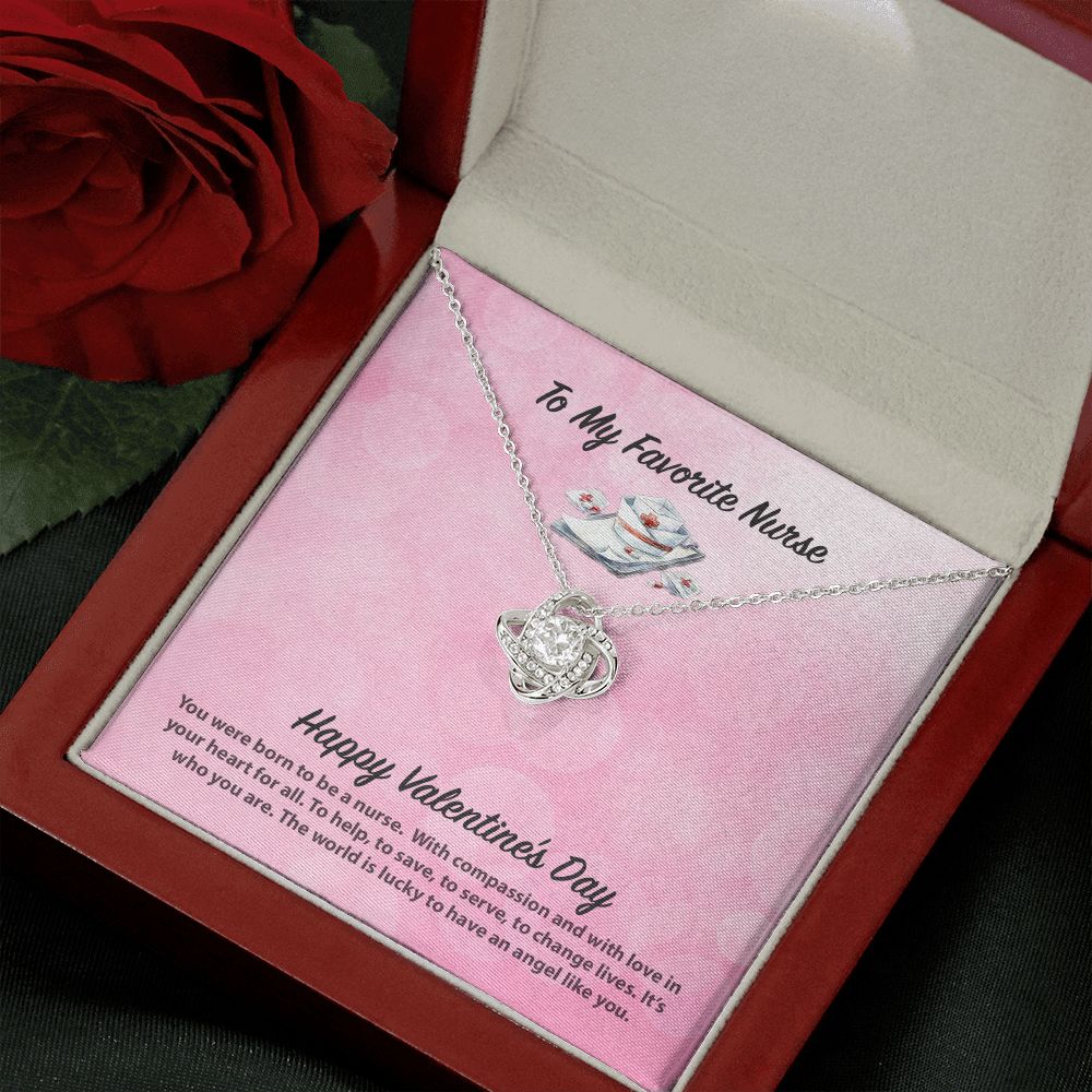 To My Favorite Nurse Valentine's Day Love Knot Necklace - KDadorn