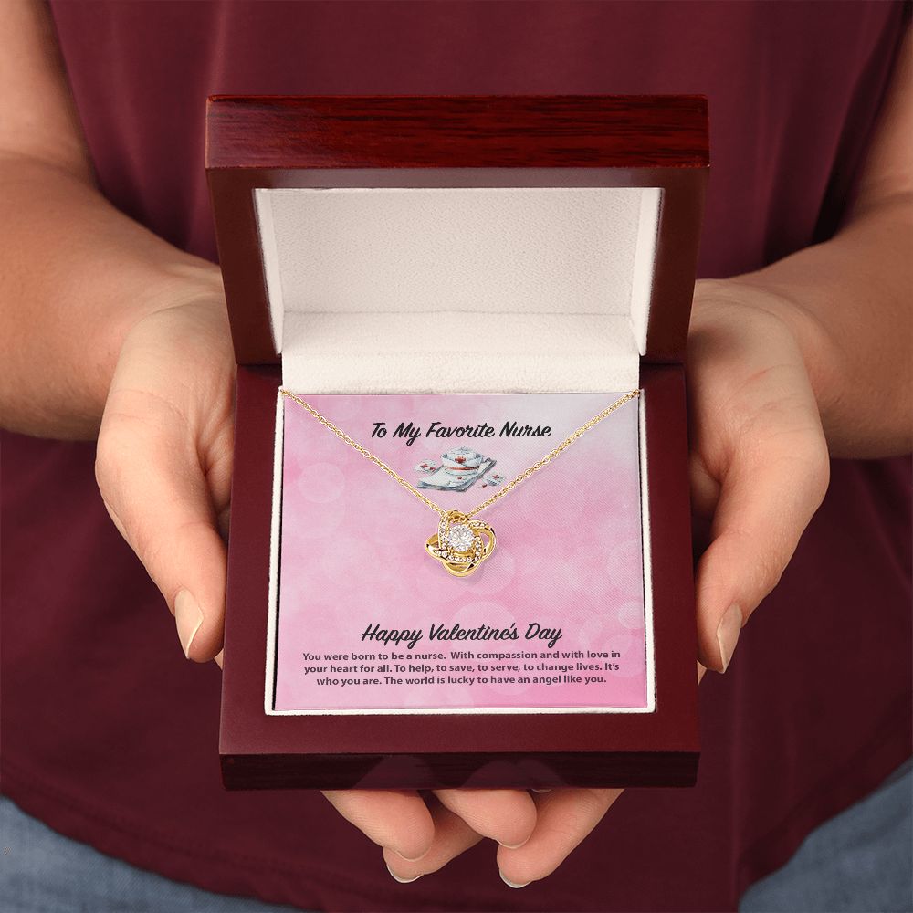 To My Favorite Nurse Valentine's Day Love Knot Necklace - KDadorn
