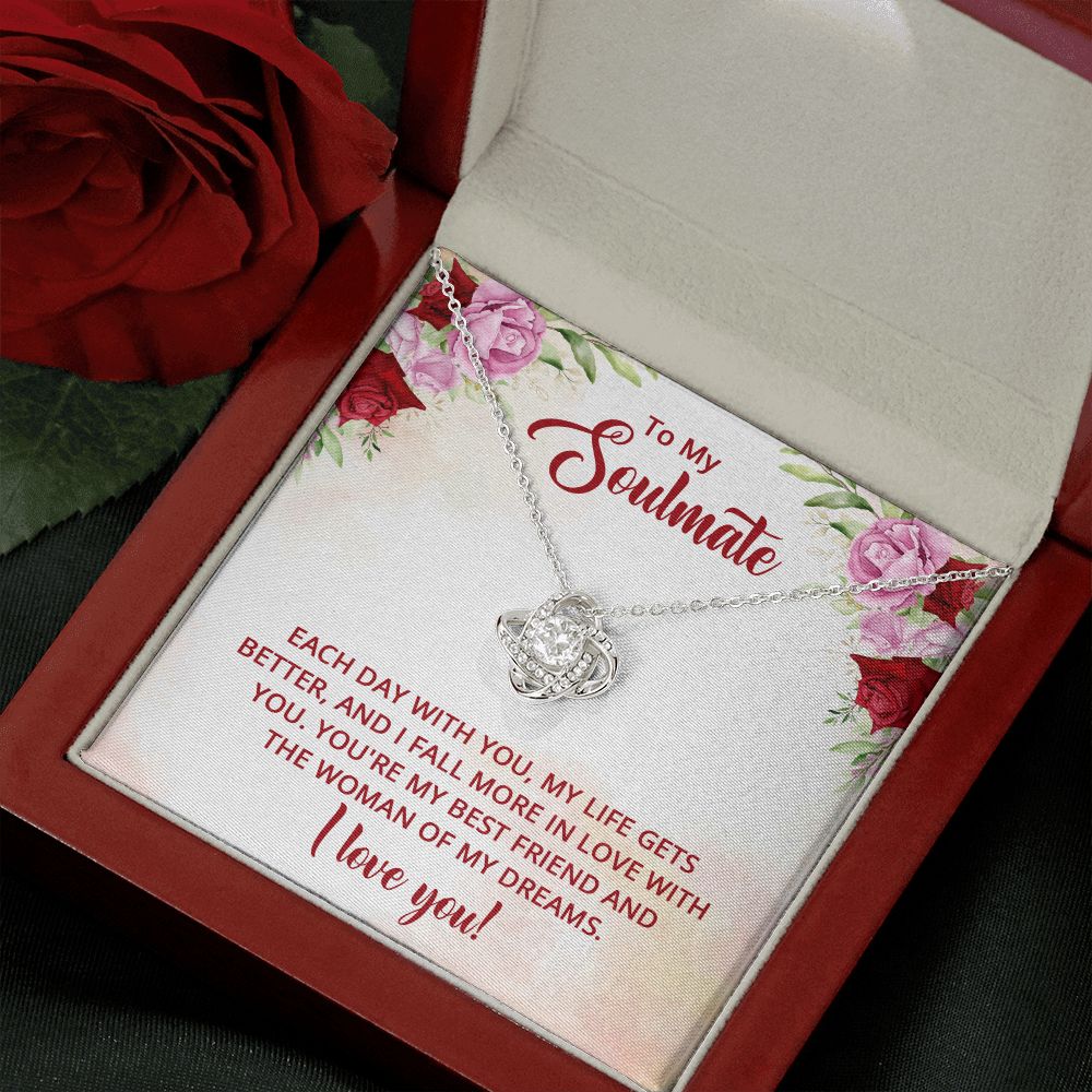 To My Soulmate My Life Gets Better Love Knot Necklace - KDadorn