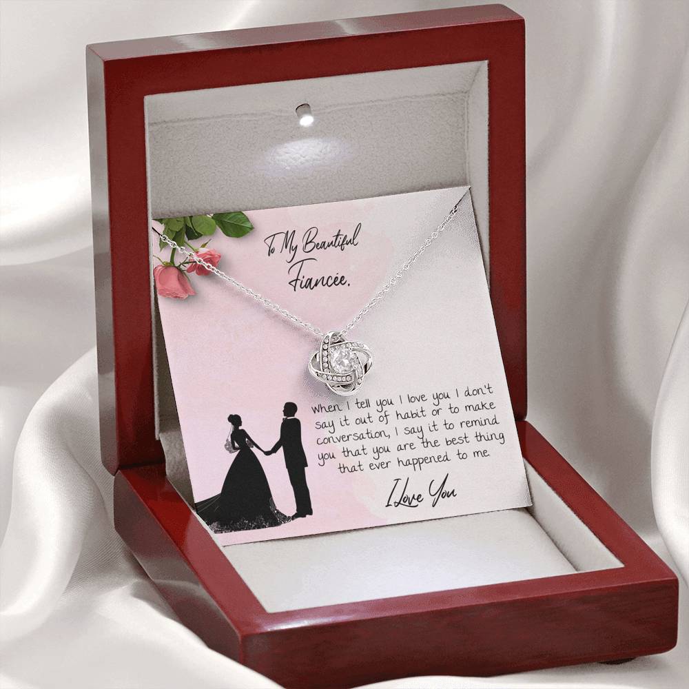 To My Beautiful Fiancee Love Knot Necklace - KDadorn