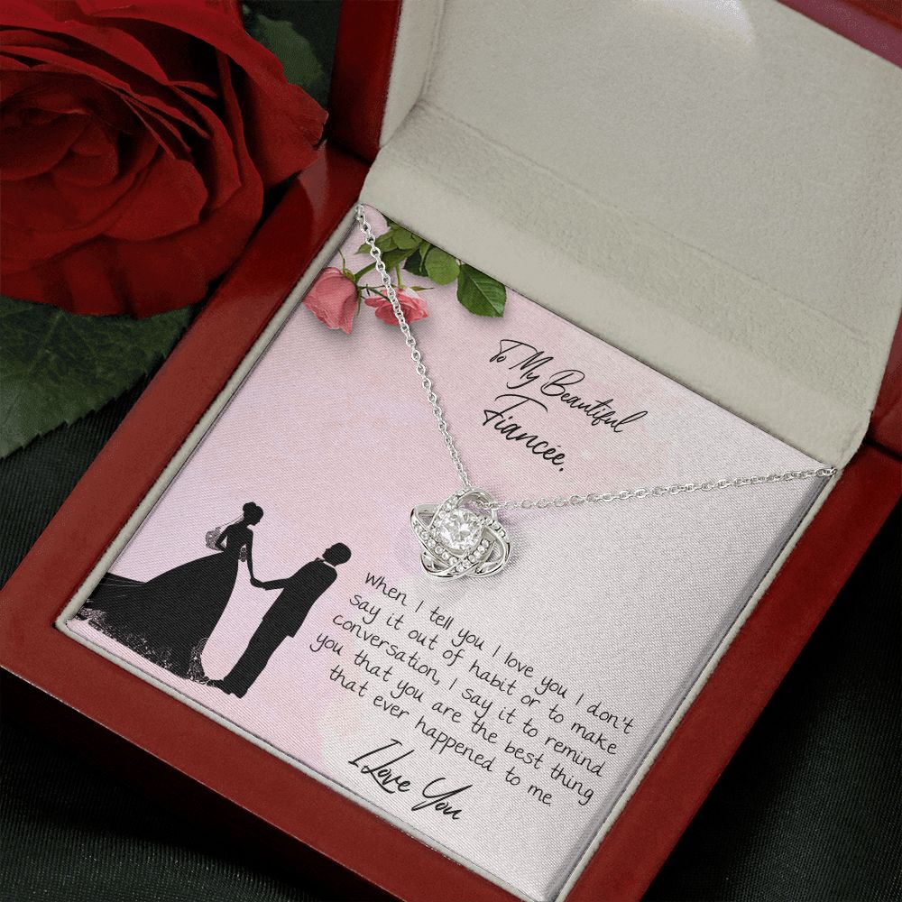 To My Beautiful Fiancee Love Knot Necklace - KDadorn
