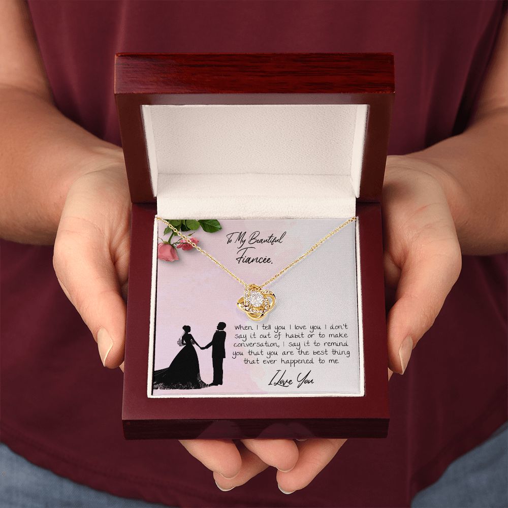 To My Beautiful Fiancee Love Knot Necklace - KDadorn