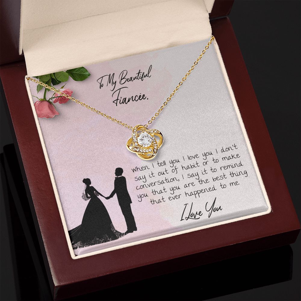 To My Beautiful Fiancee Love Knot Necklace - KDadorn