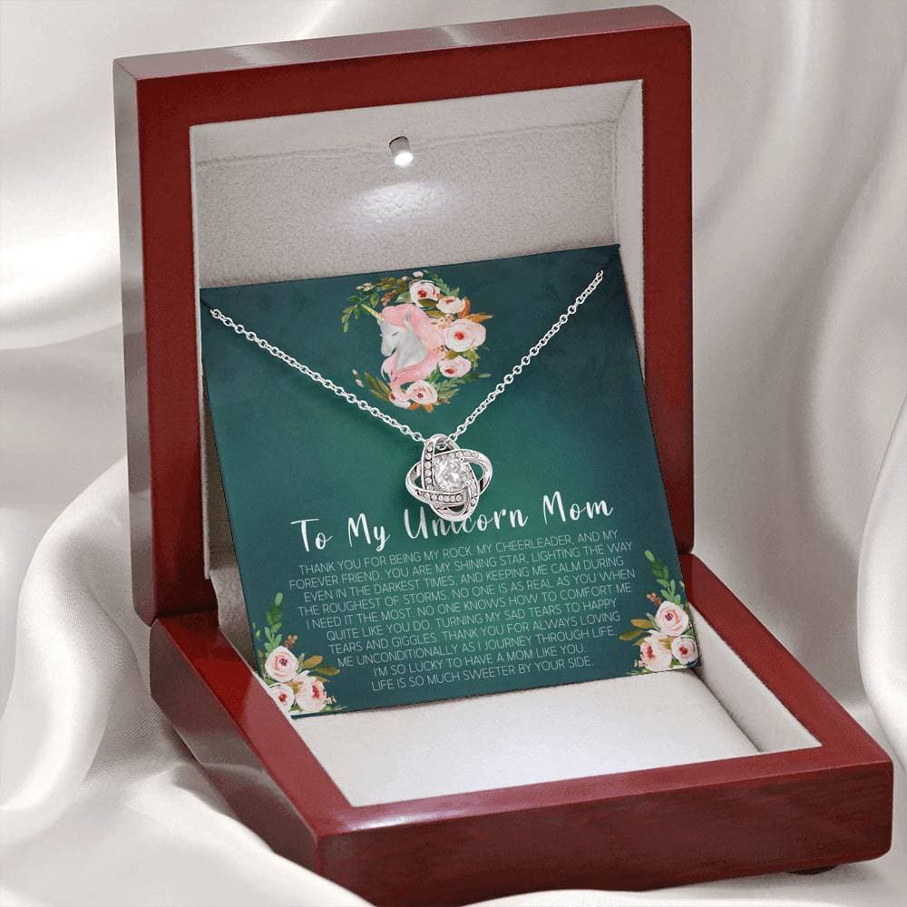 To My Unicorn Mom Love Knot Necklace - KDadorn