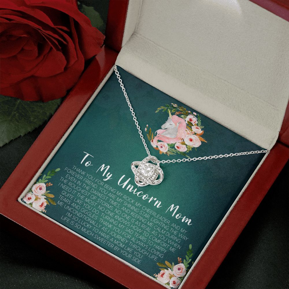 To My Unicorn Mom Love Knot Necklace - KDadorn