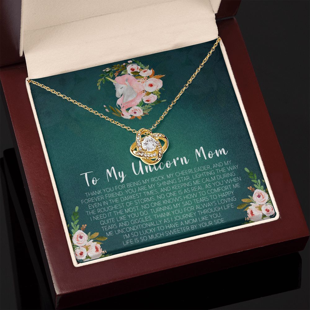 To My Unicorn Mom Love Knot Necklace - KDadorn