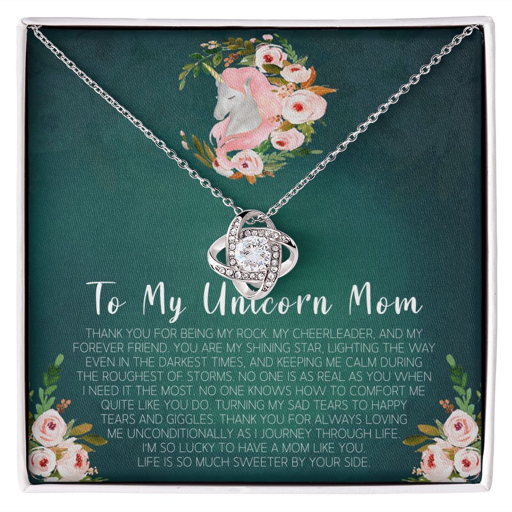 To My Unicorn Mom Love Knot Necklace - KDadorn