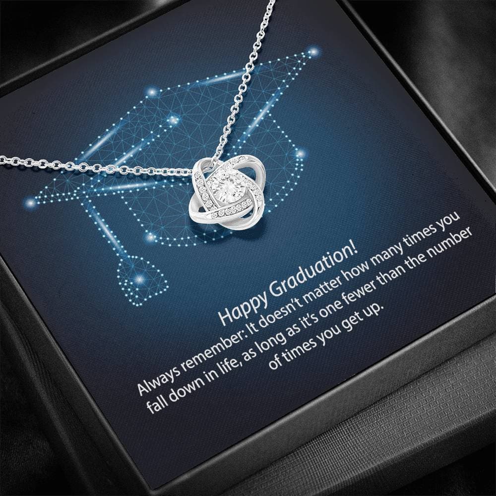 Graduation Always Get Up Love Knot Necklace - KDadorn