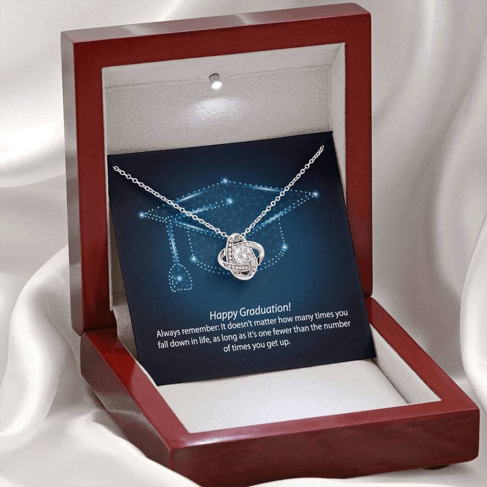 Graduation Always Get Up Love Knot Necklace - KDadorn