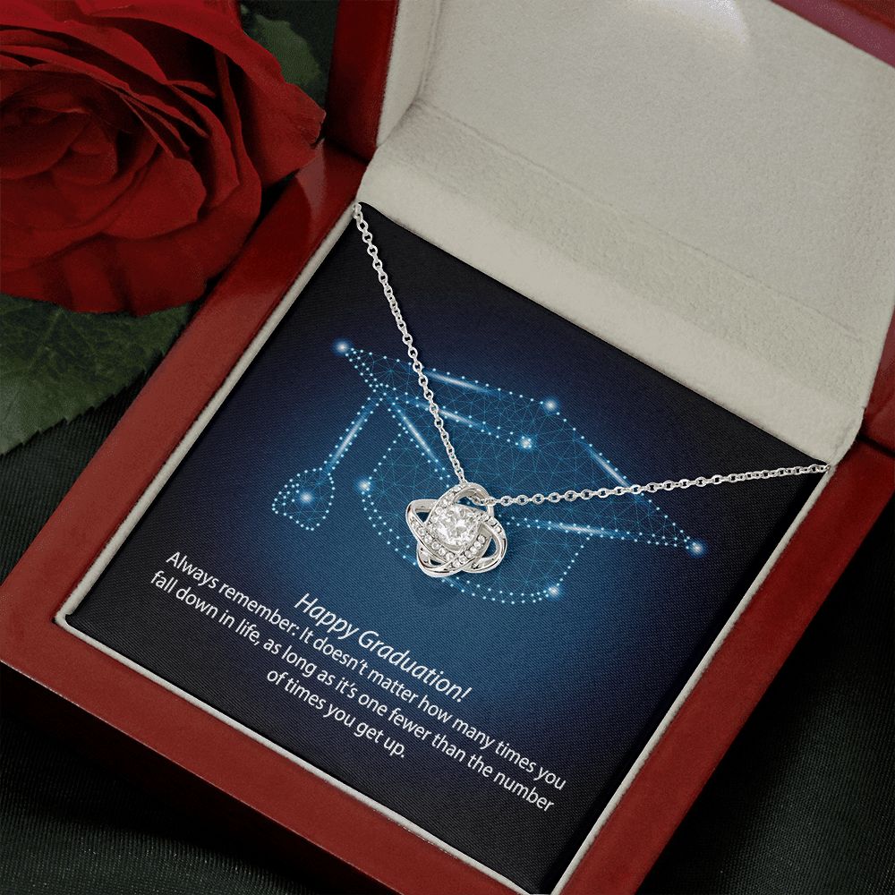 Graduation Always Get Up Love Knot Necklace - KDadorn