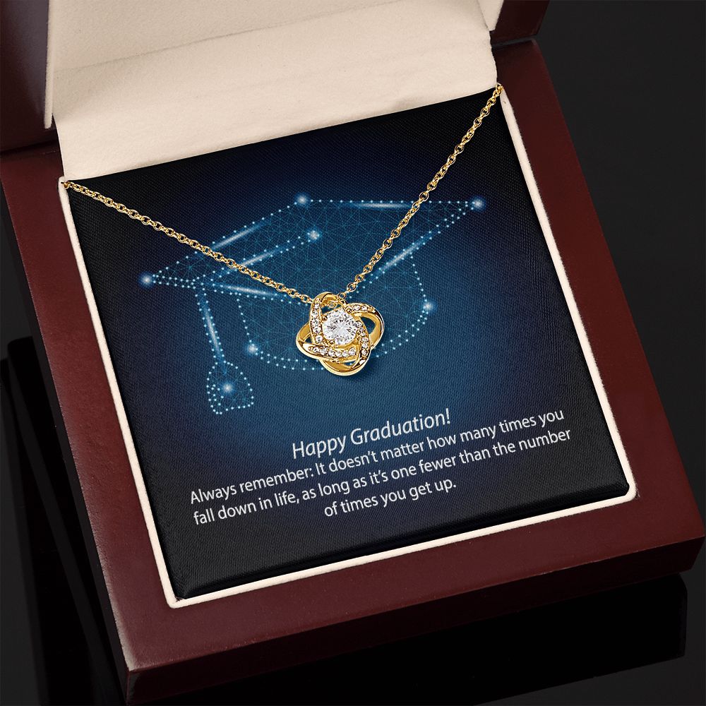Graduation Always Get Up Love Knot Necklace - KDadorn