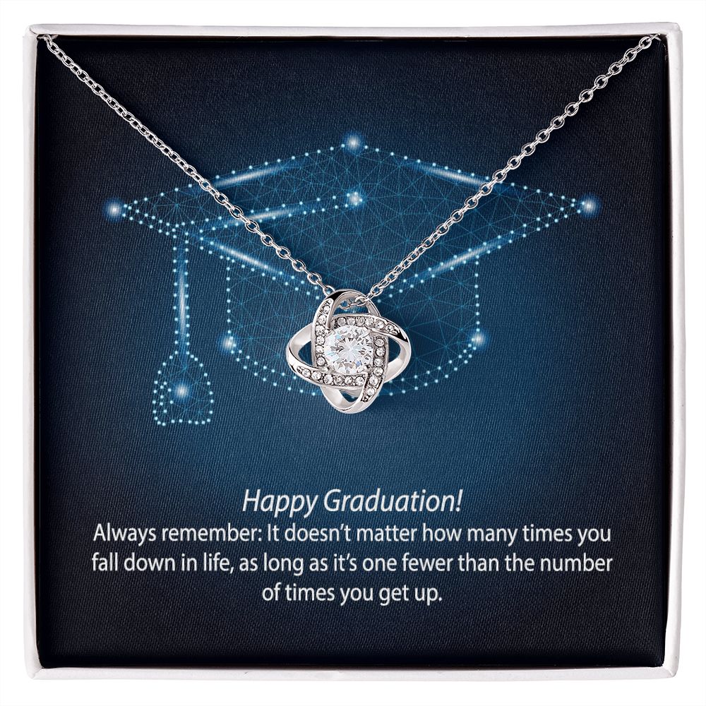 Graduation Always Get Up Love Knot Necklace - KDadorn