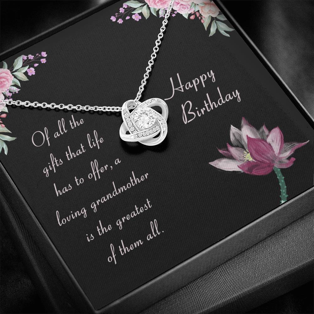 Loving Grandmother Happy Birthday Love Knot Necklace - KDadorn