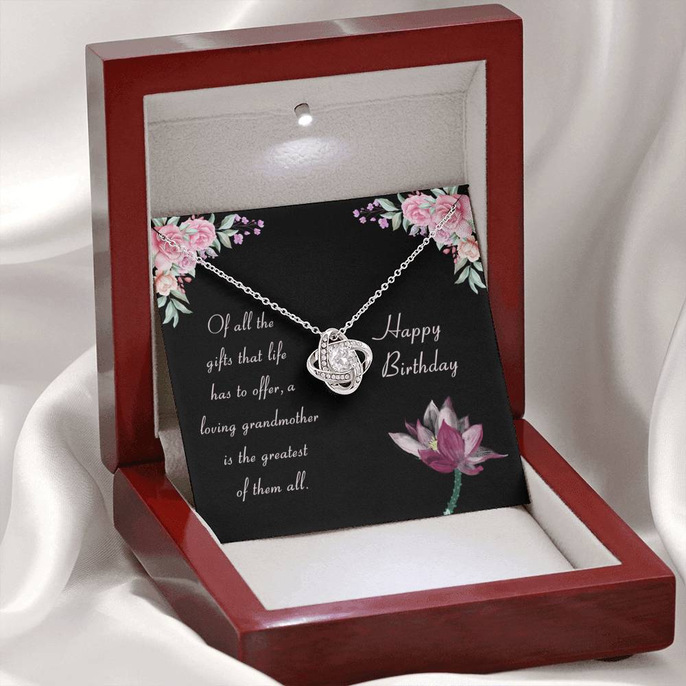 Loving Grandmother Happy Birthday Love Knot Necklace - KDadorn