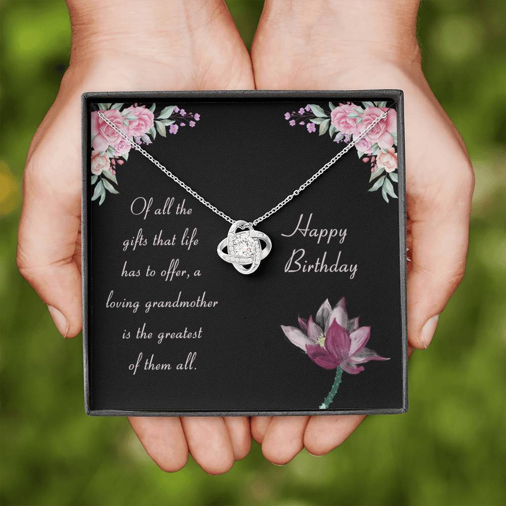 Loving Grandmother Happy Birthday Love Knot Necklace - KDadorn