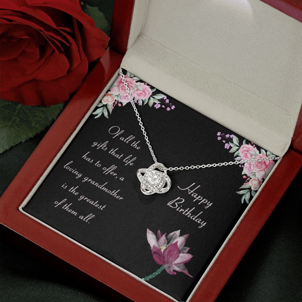 Loving Grandmother Happy Birthday Love Knot Necklace - KDadorn