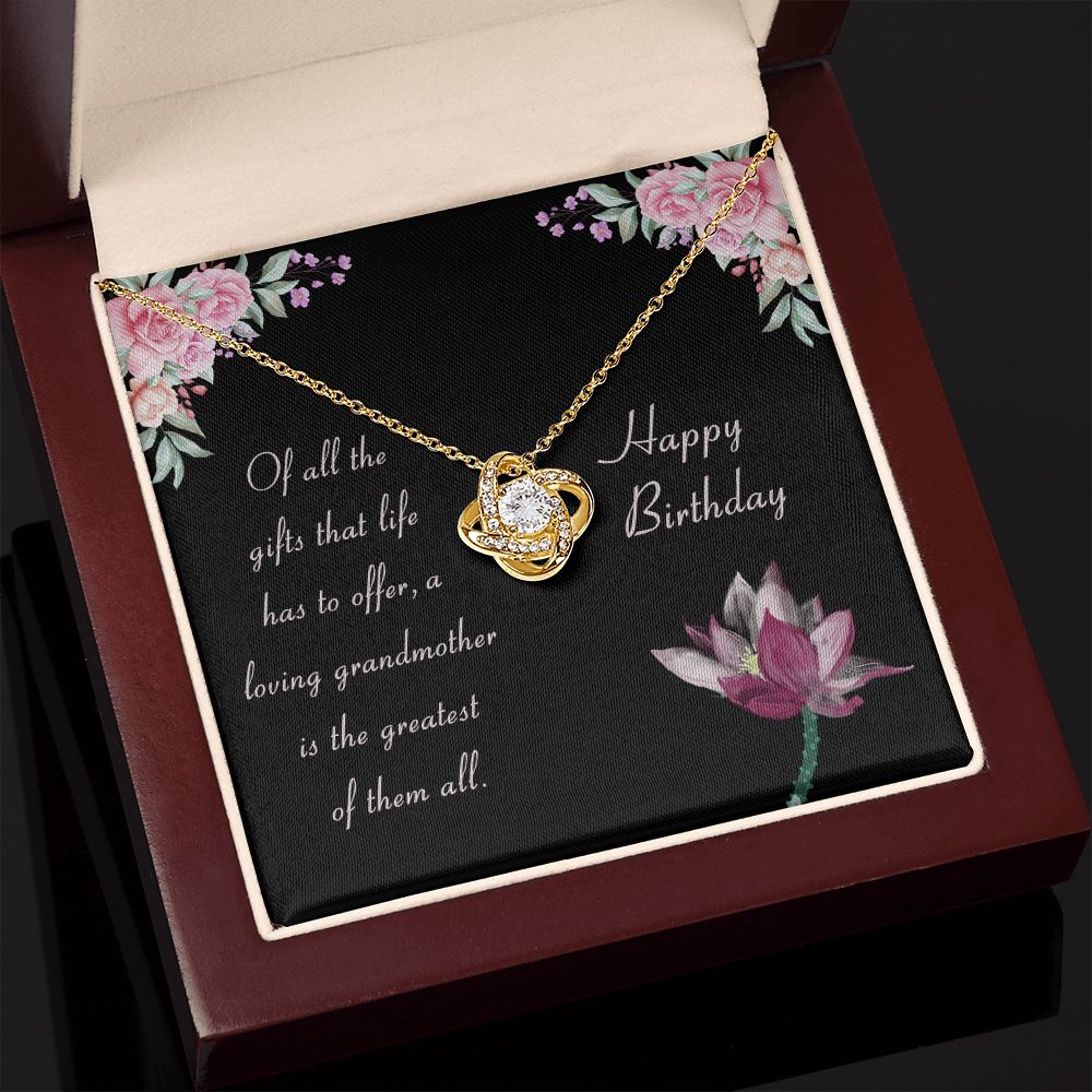 Loving Grandmother Happy Birthday Love Knot Necklace - KDadorn