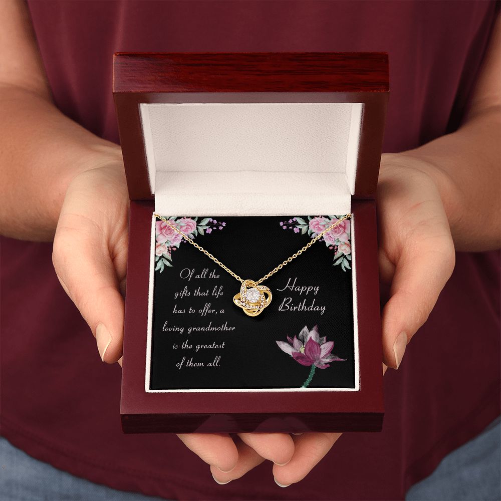Loving Grandmother Happy Birthday Love Knot Necklace - KDadorn