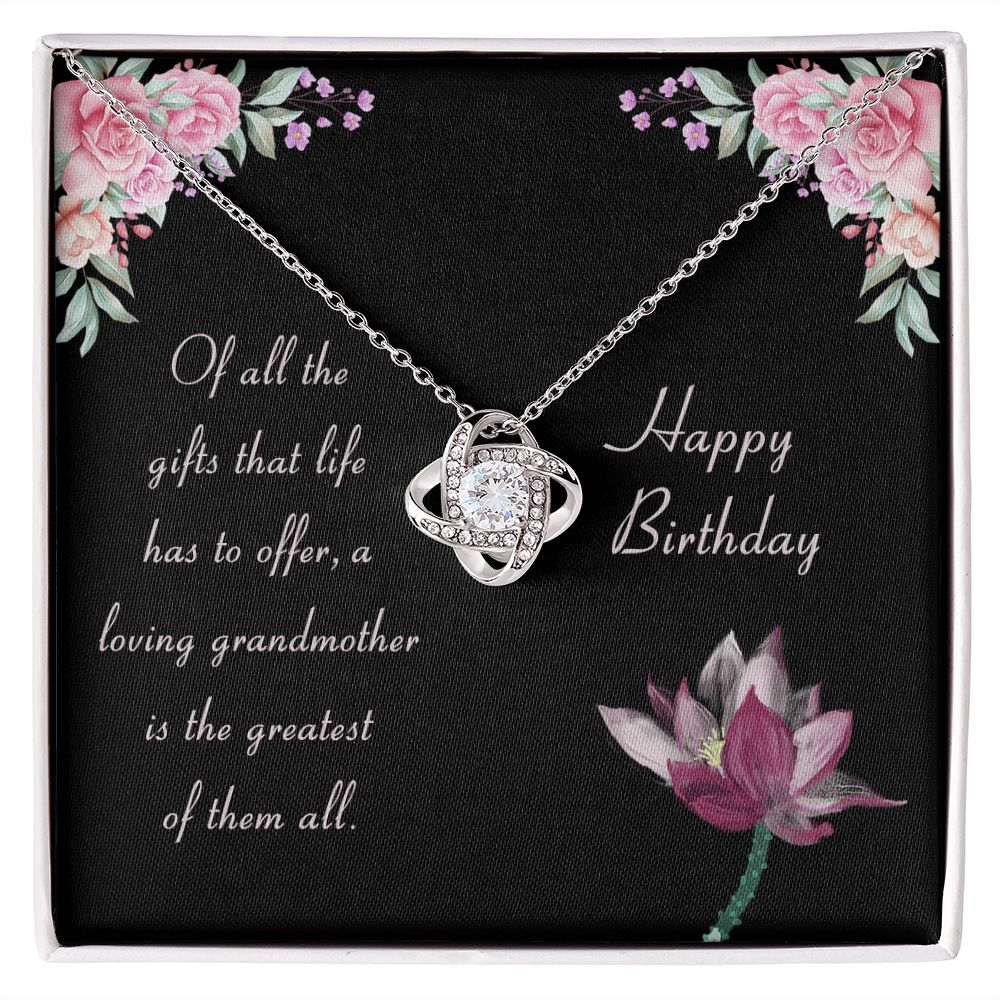 Loving Grandmother Happy Birthday Love Knot Necklace - KDadorn
