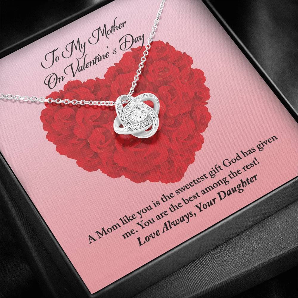 To Mother from Daughter Valentine's Day Love Knot Necklace - KDadorn
