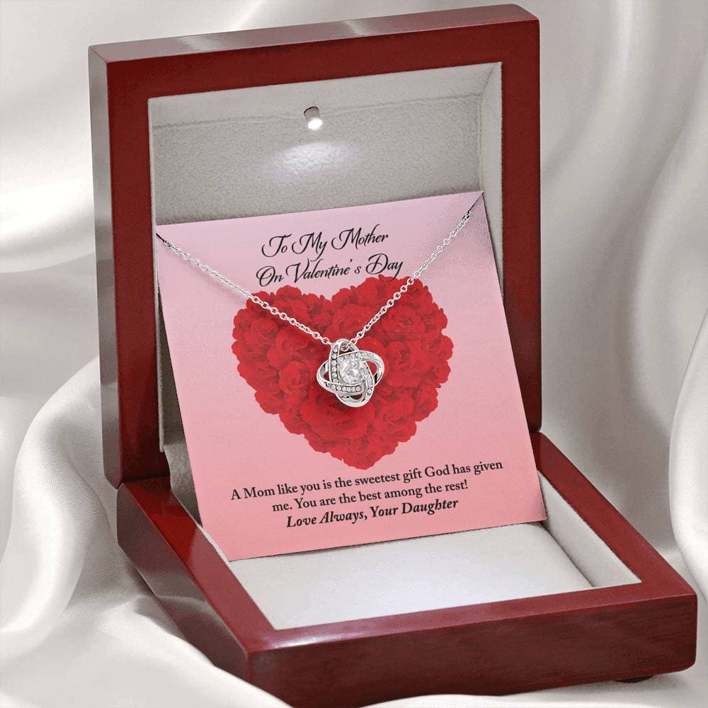 To Mother from Daughter Valentine's Day Love Knot Necklace - KDadorn