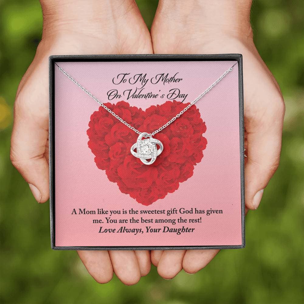 To Mother from Daughter Valentine's Day Love Knot Necklace - KDadorn