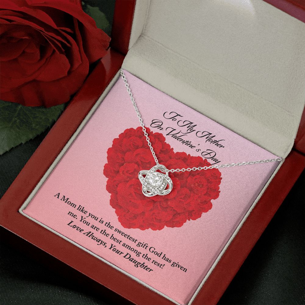 To Mother from Daughter Valentine's Day Love Knot Necklace - KDadorn
