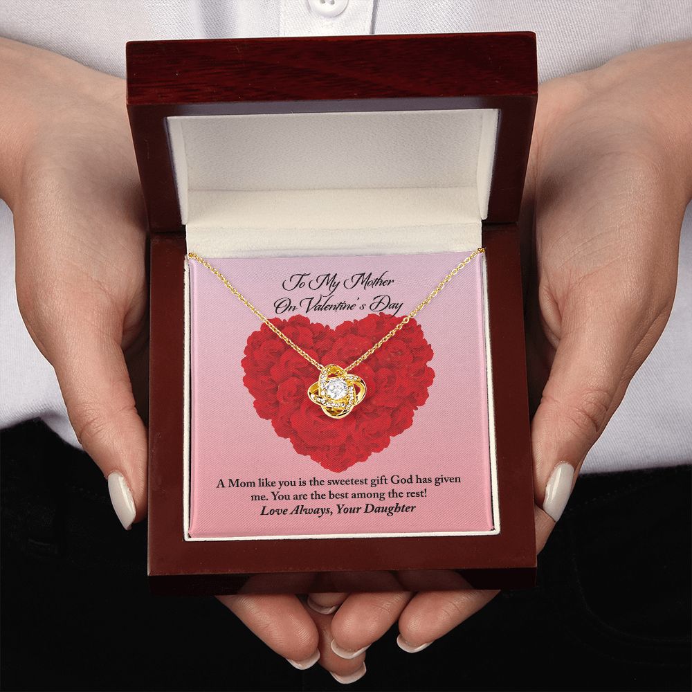To Mother from Daughter Valentine's Day Love Knot Necklace - KDadorn