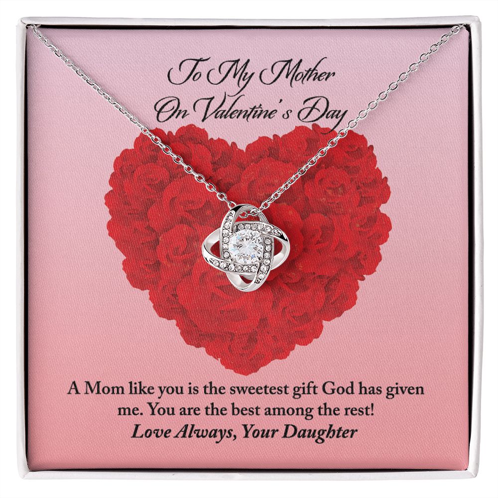 To Mother from Daughter Valentine's Day Love Knot Necklace - KDadorn