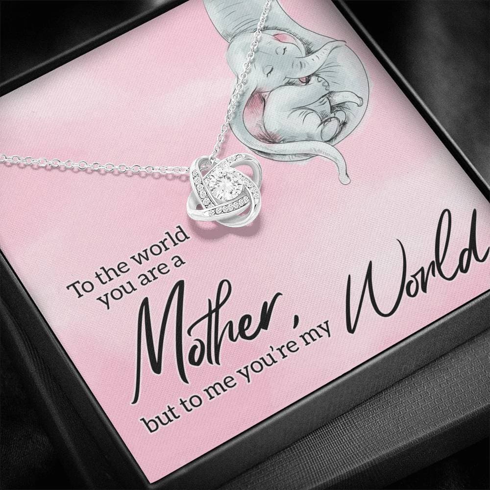 Mom You're My World Love Knot Necklace - KDadorn