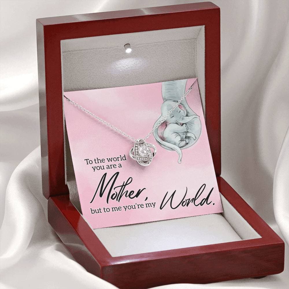 Mom You're My World Love Knot Necklace - KDadorn