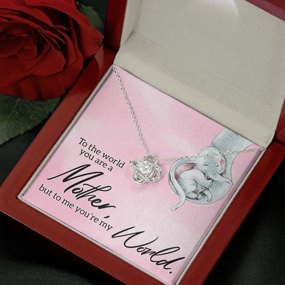 Mom You're My World Love Knot Necklace - KDadorn