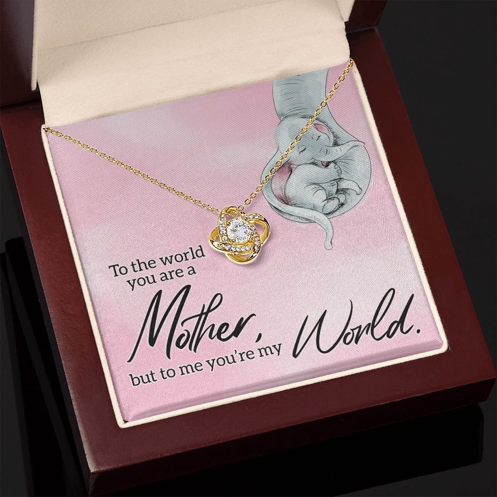 Mom You're My World Love Knot Necklace - KDadorn