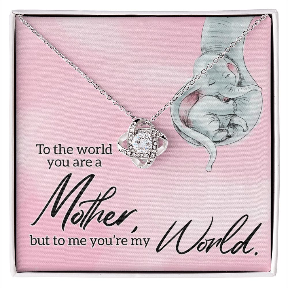 Mom You're My World Love Knot Necklace - KDadorn