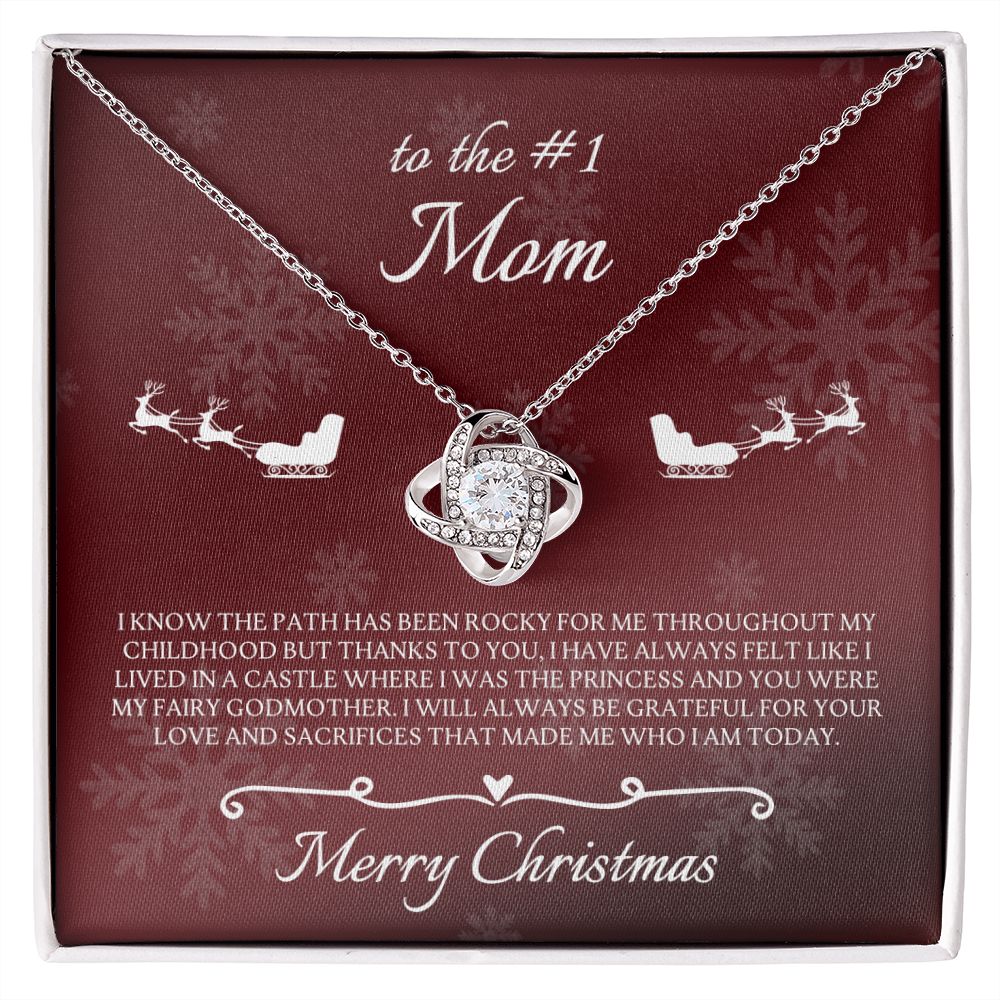 To The #1 Mom Merry Christmas From Daughter Love Knot Necklace - KDadorn