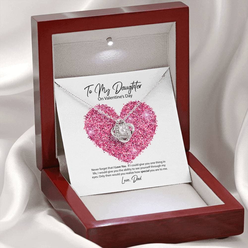 To My Daughter from Dad Valentine's Day Love Knot Necklace - KDadorn