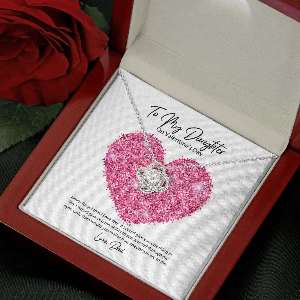 To My Daughter from Dad Valentine's Day Love Knot Necklace - KDadorn